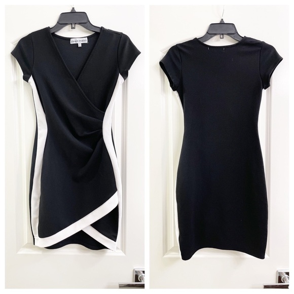 Almost Famous black/white wrap dress - Picture 1 of 5